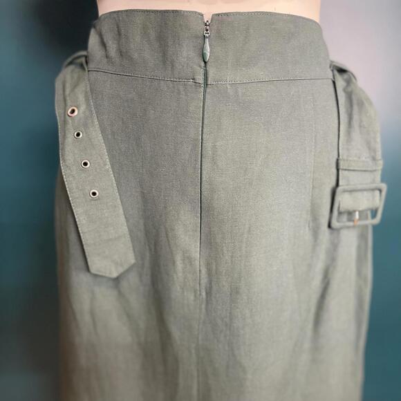 Vintage 1980s Bogie Woman Belted Midi Skirt Size S/M - Picture 3 of 5
